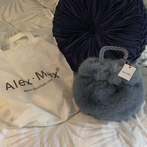 Alex Max Gray Faux Fur Handbag